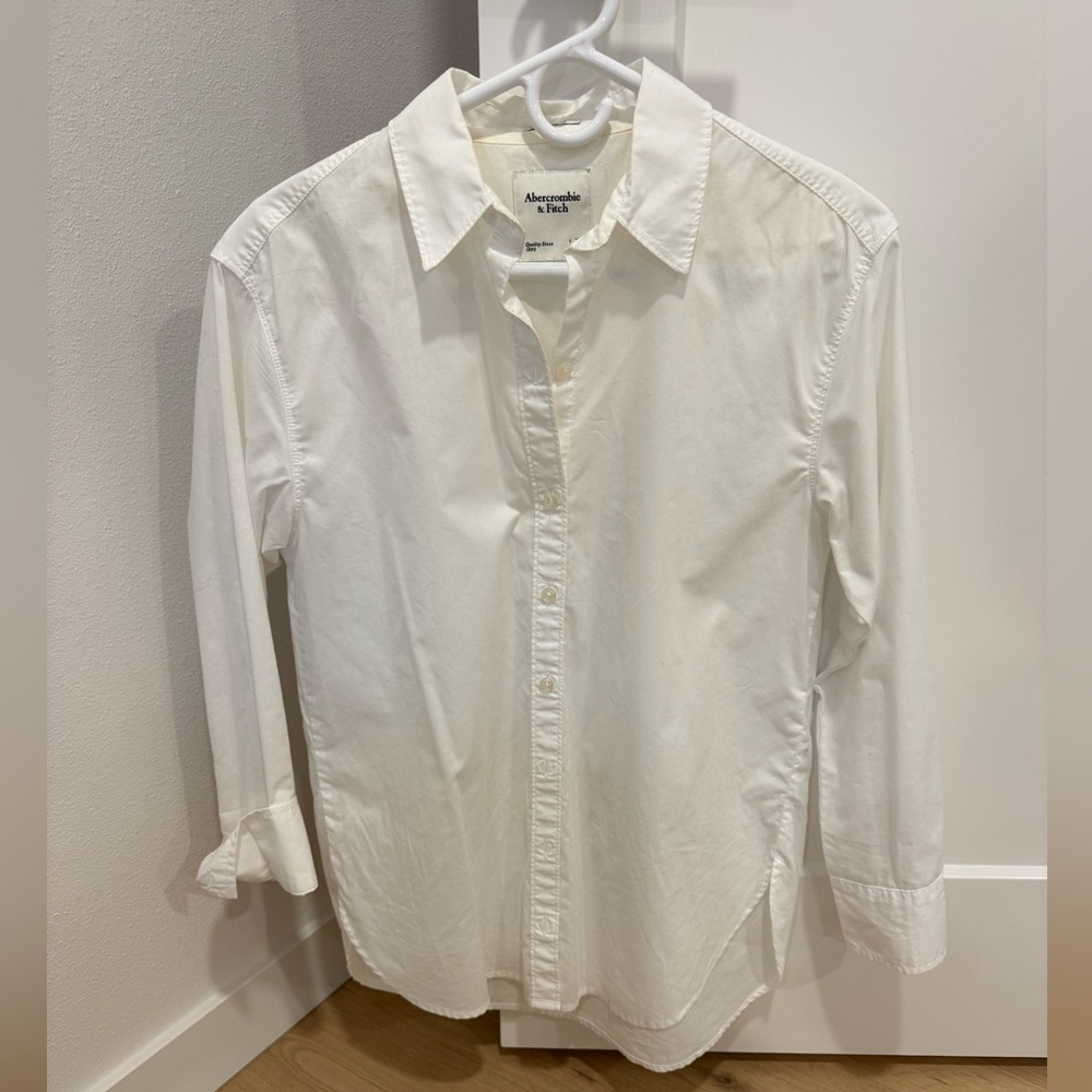 Abercrombie and fitch white button down blouse shirt - Picture 1 of 2